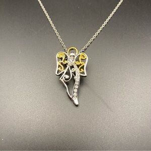 Crystal Angel Pendant/brooch Necklace